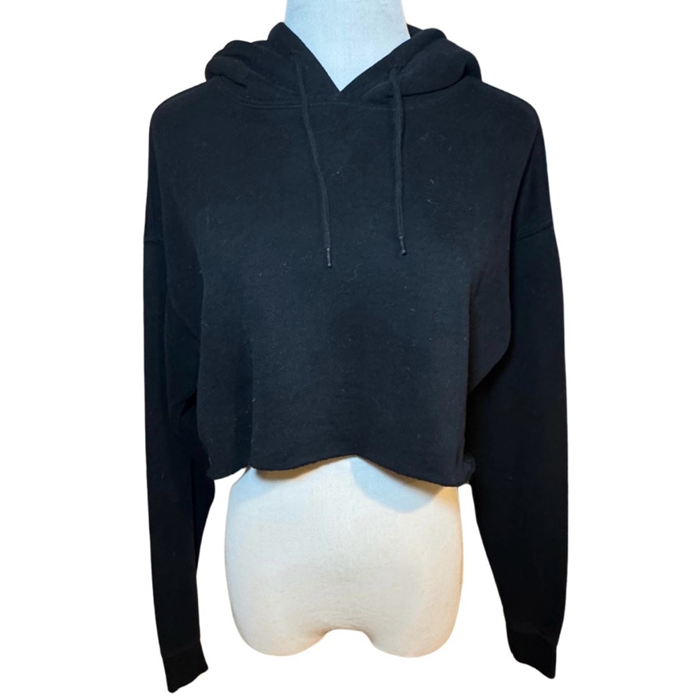 Urban Outfitters | Women's Black Cropped Hoodie | Size XS